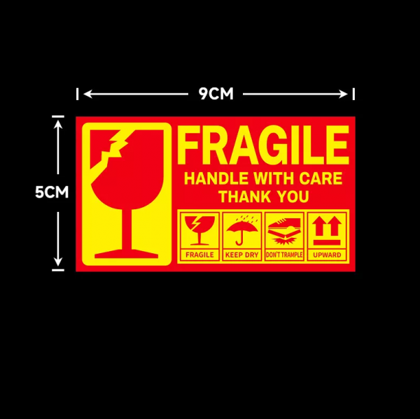 custom fragile label sticker