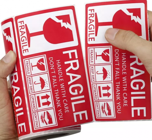 self adhesive fragile labels stickers rolls